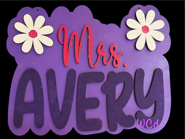 Teacher Name Door Hanger