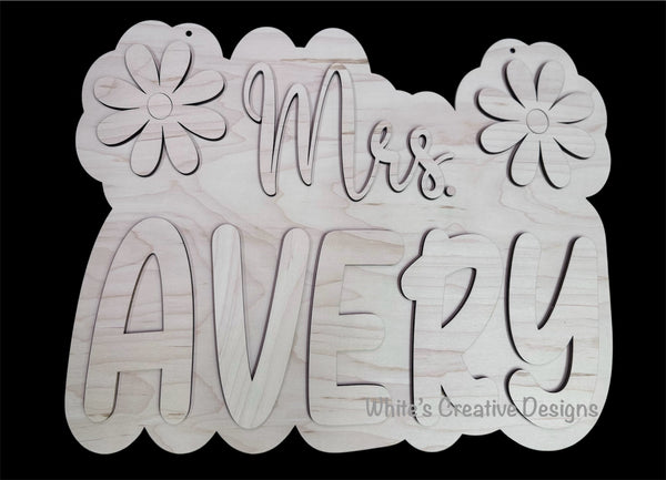 Teacher Name Door Hanger