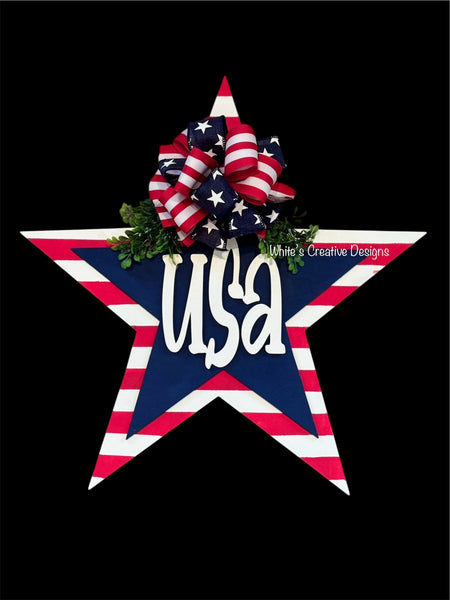 Patriotic Star Door Hanger