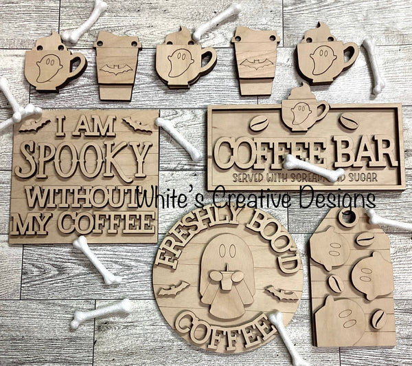 Halloween Coffee Ghost Tiered Tray