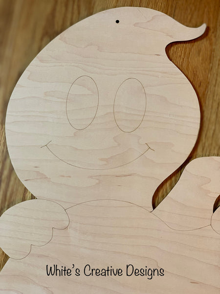 Ghost Pumpkin Door Hanger