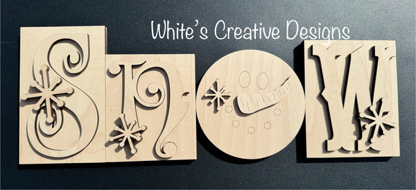 SNOW Block Letter Sign