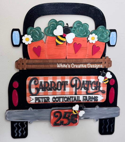 Truck or Cutting Board Shelf Sitter- Carrot Patch Insert