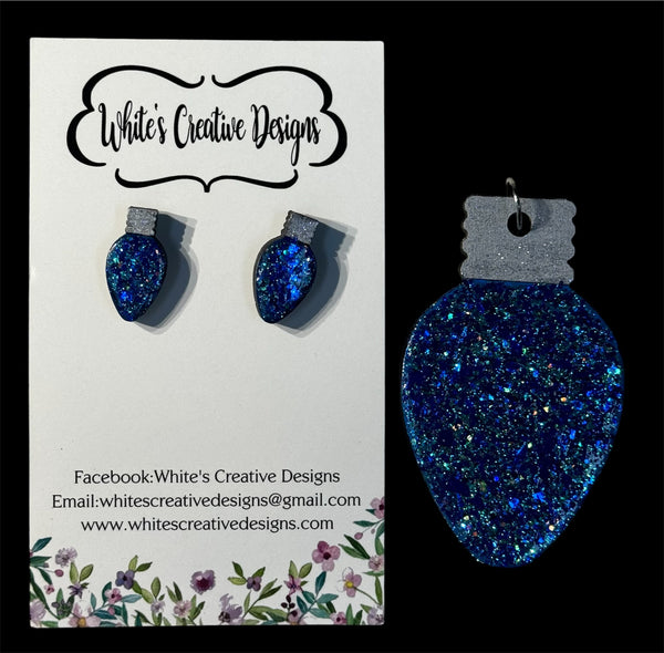 Christmas Light Earrings and/or Pendant set