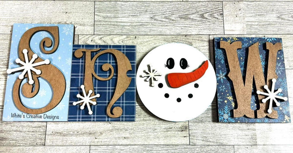 SNOW Block Letter Sign