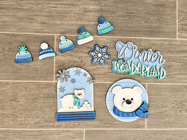 Winter Polar Bear Tiered Tray