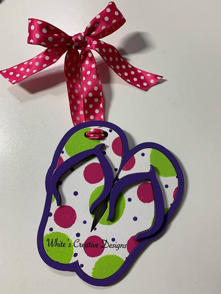 Flip Flop Pocketbook/Beach Bag/Book Bag/Gym Bag Tag