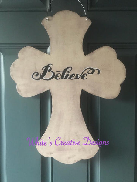 Cone Flower Cross Door Hanger (Y005)