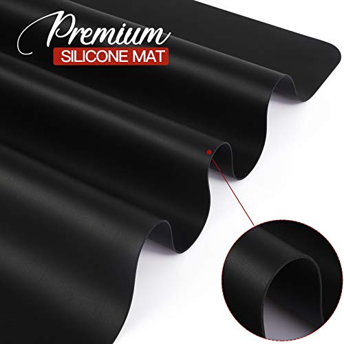 23.4”x 15.6”Oversize Silicone Mat for Crafts, LEOBRO Thick Silicone Mat for Jewelry Casting Mould, Placemat, Nonstick Heat-Resistant Multipurpose Silicone Craft Mat for Resin Casting Mould, Black