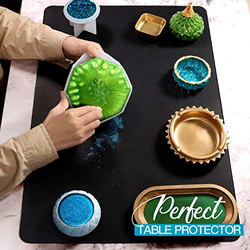 23.4”x 15.6”Oversize Silicone Mat for Crafts, LEOBRO Thick Silicone Mat for Jewelry Casting Mould, Placemat, Nonstick Heat-Resistant Multipurpose Silicone Craft Mat for Resin Casting Mould, Black