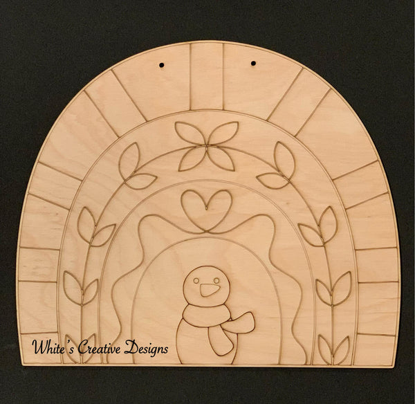 Winter Rainbow Door Hanger