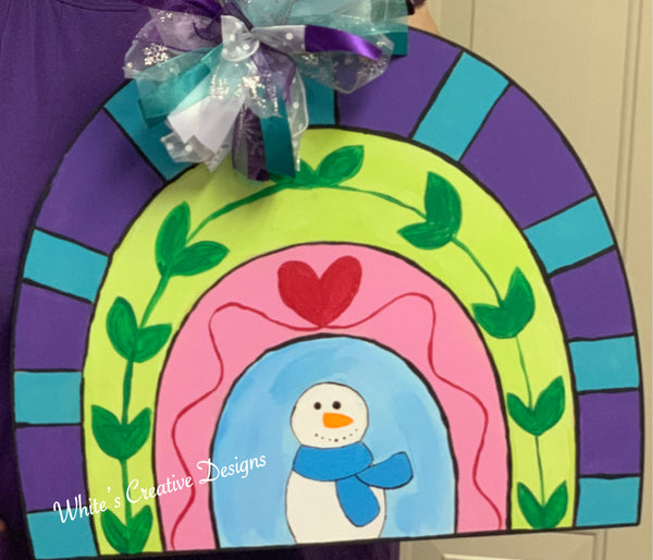 Winter Rainbow Door Hanger