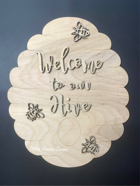 Bee Hive Door Hanger/ Shelf Sitter