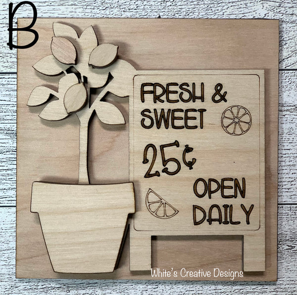 Lemon Leaning Ladder Tiles