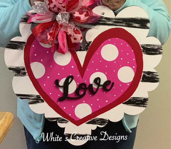 Frilly Heart Door Hanger