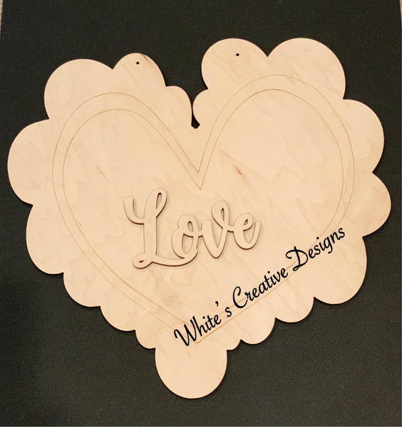 Frilly Heart Door Hanger