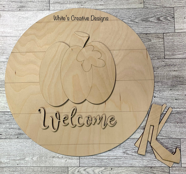 Pumpkin Round Door Hanger/Shelf Sitter