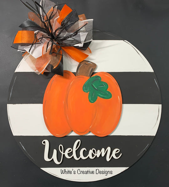 Pumpkin Round Door Hanger/Shelf Sitter
