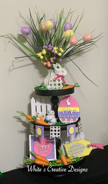 Rattan Bunny Tiered Tray