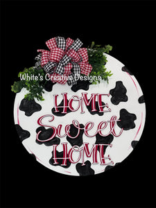 Cow Home Sweet Home Door Hanger