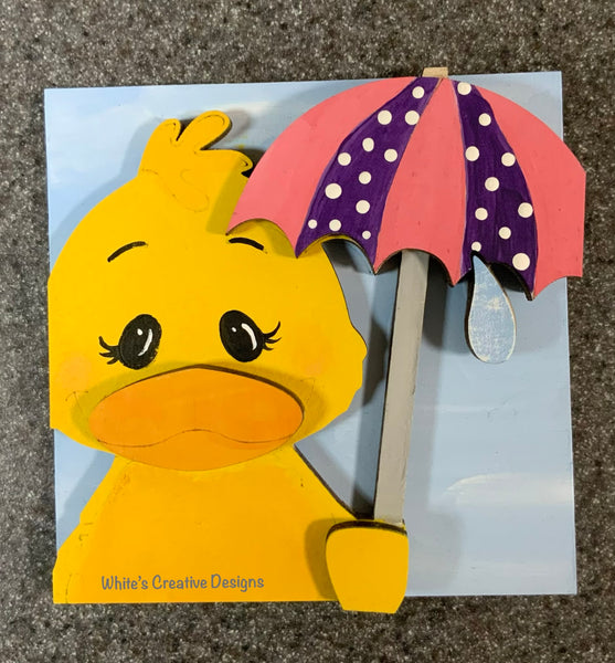 April Showers/May Flowers Duck Leaning Ladder and Tile kits