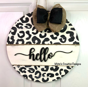 Hello Cheetah Door Hanger/Shelf Sitter