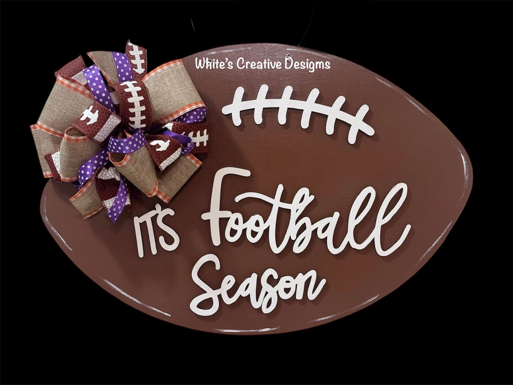 Football Door Hanger with 3-D wording