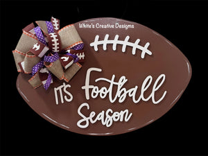 Football Door Hanger with 3-D wording