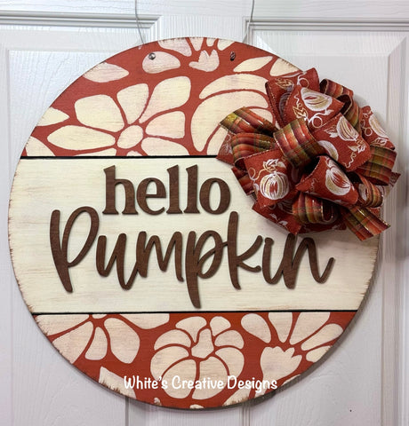 Hello Pumpkin Door Hanger