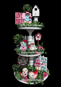 Love Birds Tiered Tray