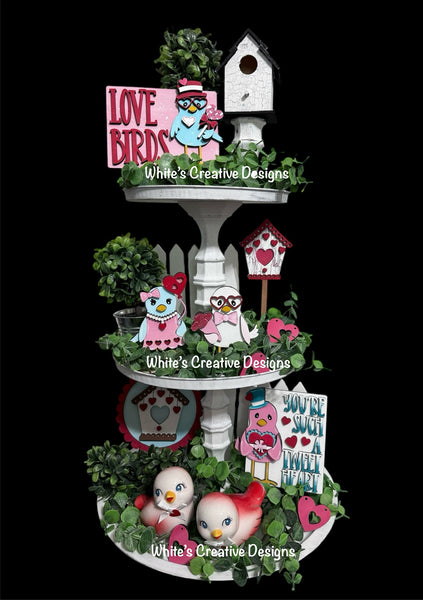 Love Birds Tiered Tray