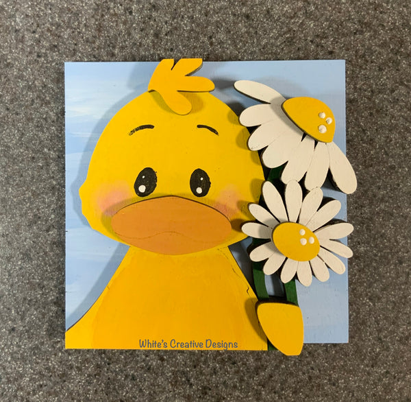 April Showers/May Flowers Duck Leaning Ladder and Tile kits