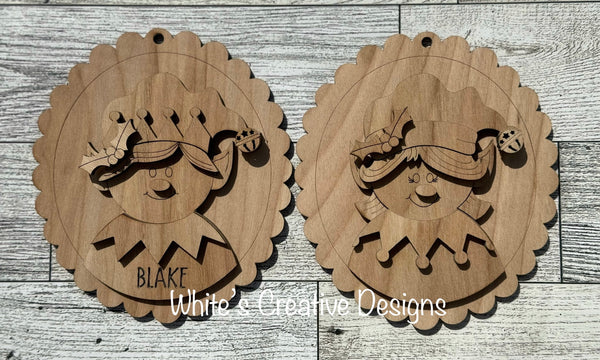 Elf Boy & Girl (Personalized) Christmas Ornaments