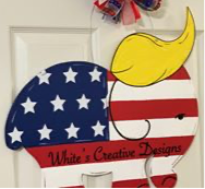 Patriotic Elephant Door Hanger (S026)