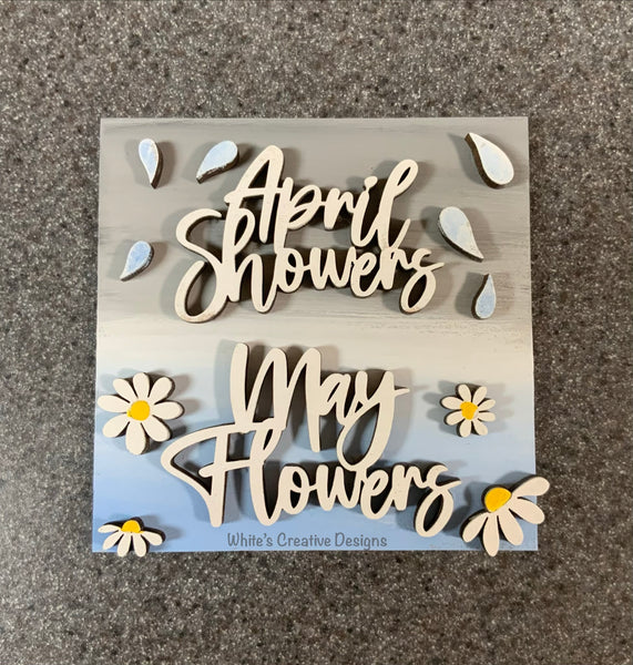 April Showers/May Flowers Duck Leaning Ladder and Tile kits