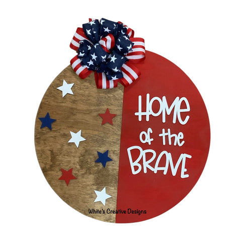 Home of the Brave DIY wording with stars only