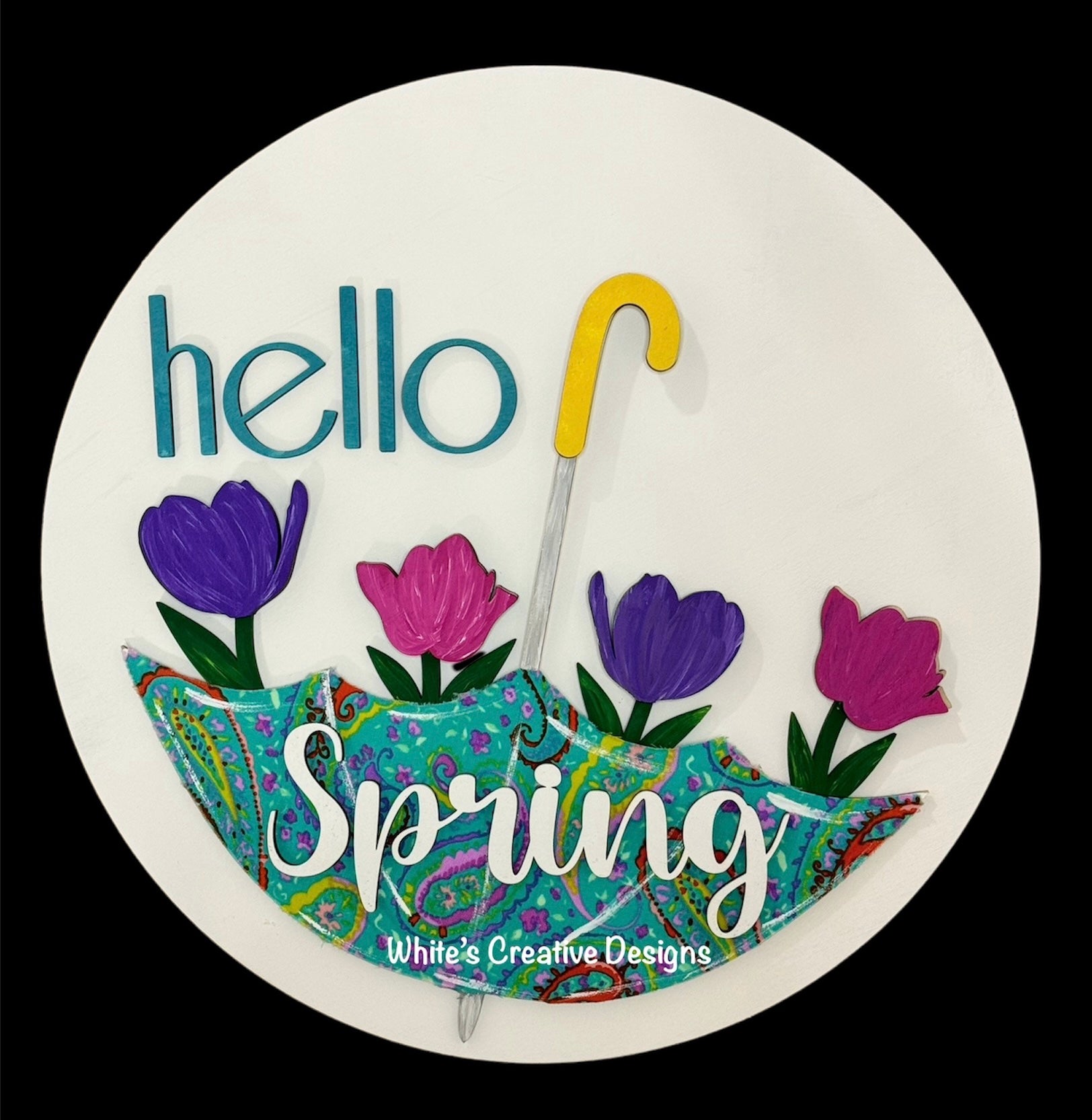 Hello Spring Umbrella Shelf Sitter w/stand