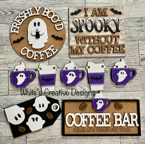 Halloween Coffee Ghost Tiered Tray