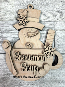 Snowman Teacup Ornament