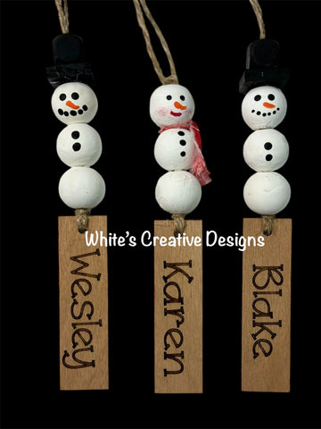 Snowman Tag (personalized) Ornaments