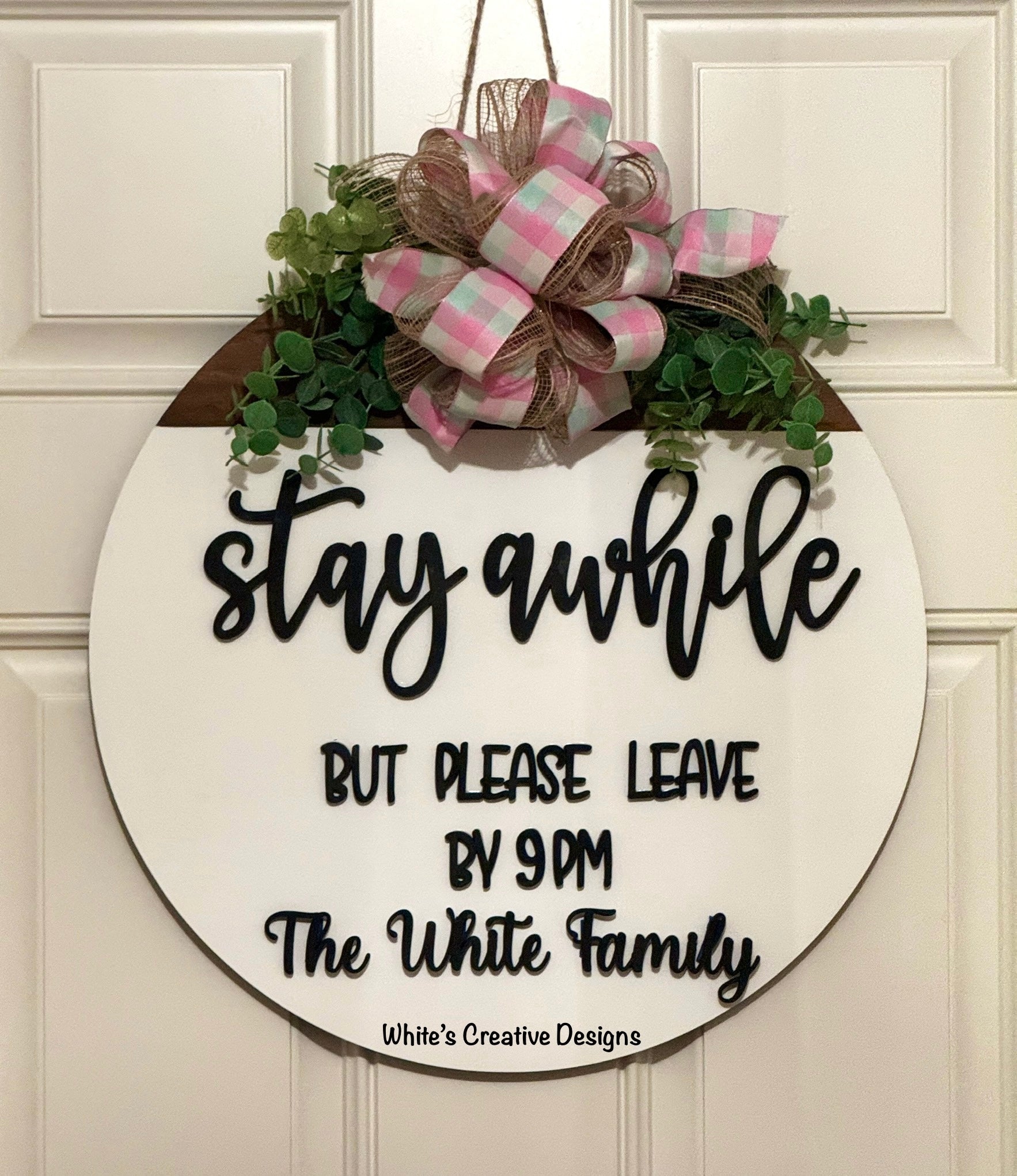 Stay Awhile Door Hanger