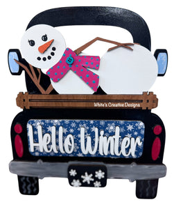 Truck or Cutting Board Shelf Sitter- Snow Lady insert