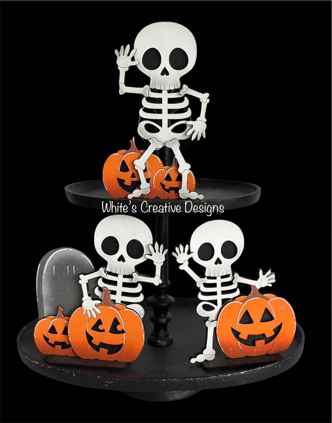 Skeletons set of 3 with stands DIY