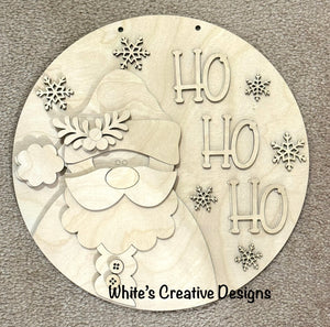 HO HO HO Santa Door Hanger/Shelf Sitter