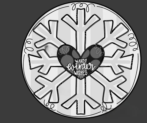 Snowflake Warm Winter Wishes Door Hanger