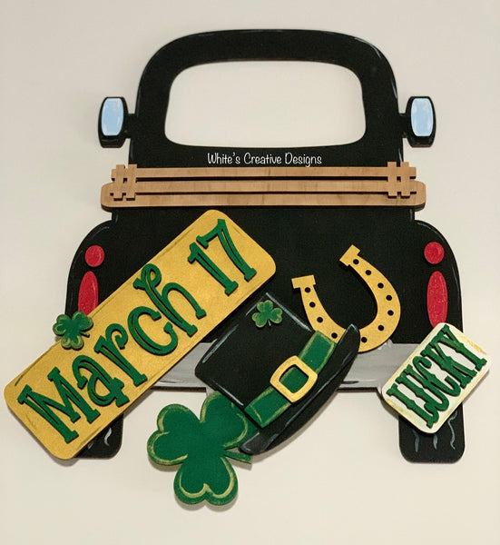 Truck shelf sitter with St. Patrick’s insert