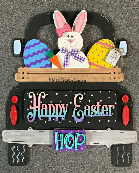 Truck shelf sitter with Easter Bunny with Eggs insert