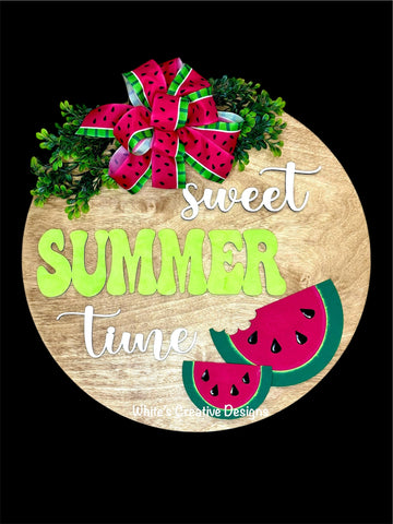 Sweet Summer Time Watermelon Door Hanger