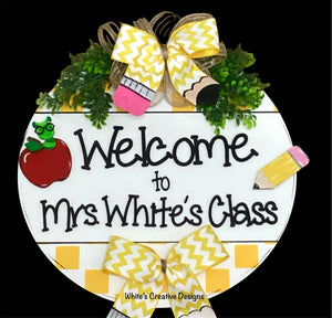 Teacher Welcome to Class Door Hanger,svg