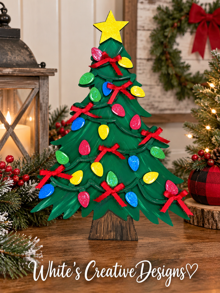 Christmas Tree with lights Shelf Sitter